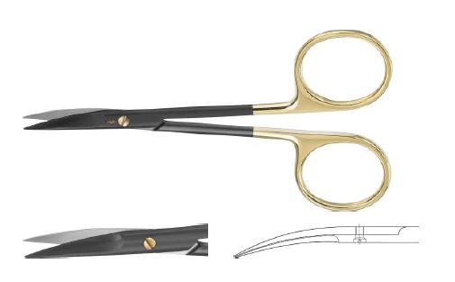 Ноір очні ножиці вигнуті гострі/гострі 110 мм